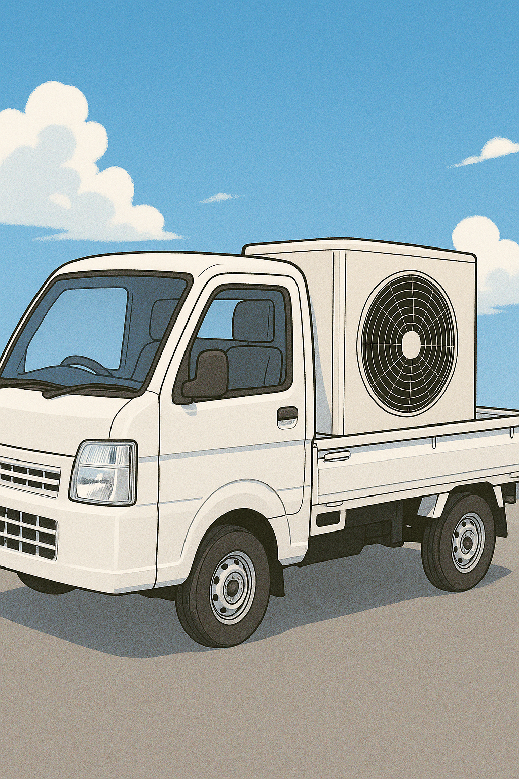 エアコンを運搬している様子